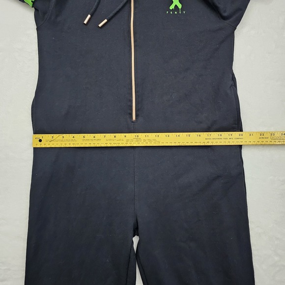 Fenty Savage Jump Suit Large Black Rihanna Hooded Fleece Sweat Full Body Womens - Picture 5 of 8